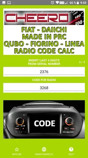 Скриншот 5 — RADIO CODE for FIAT DAIICHI