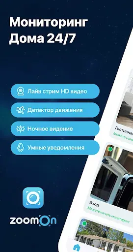 Скриншот 1 — Kамера видеонаблюдения ZoomOn