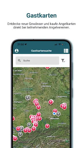 Скриншот 1 — Angelroute - Angelkarten App