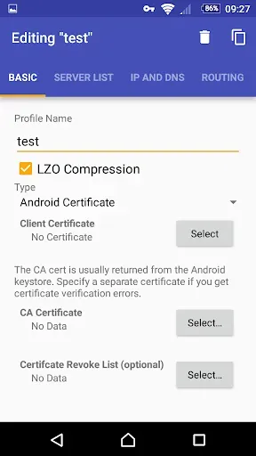 Скриншот 1 — OpenVPN for Android