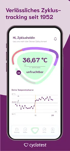 Скриншот 1 — cyclotest App Periodenkalender