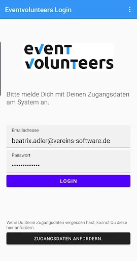 Скриншот 1 — Eventvolunteers