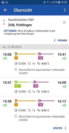 Скриншот 3 — Saarfahrplan