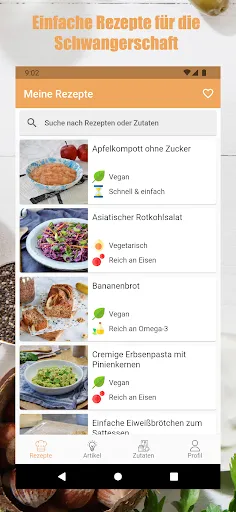 Скриншот 1 — MIMBA Ernährung für Schwangere