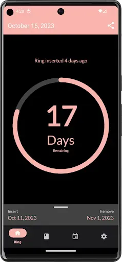 Скриншот 2 — MyRing - contraceptive ring