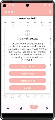 Скриншот 6 — MyRing - contraceptive ring