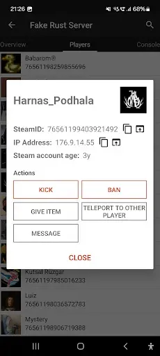 Скриншот 3 — RustDroid: Rust Server Admin