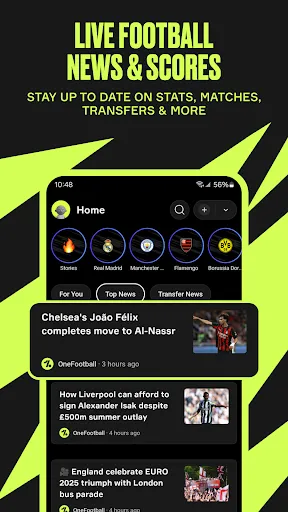 Скриншот 1 — OneFootball: Football Scores