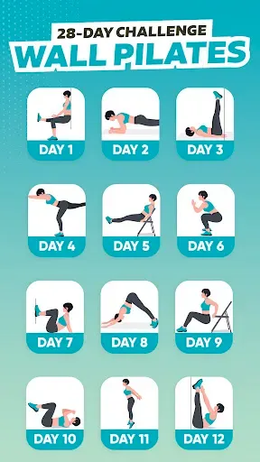 Скриншот 1 — Wall Pilates Workout at Home