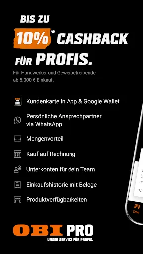 Скриншот 1 — OBI PRO: Profi-App
