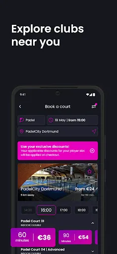 Скриншот 2 — PadelCity – Book Padel courts