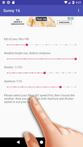 Скриншот 1 — Sunny 16 - replace lightmeters