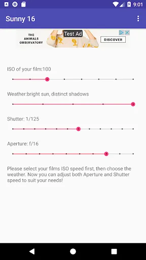 Скриншот 2 — Sunny 16 - replace lightmeters