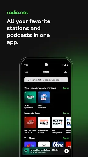 Скриншот 1 — radio.net - AM FM Radio Tuner