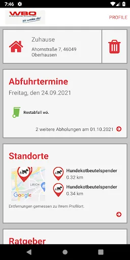 Скриншот 1 — abfallApp Oberhausen
