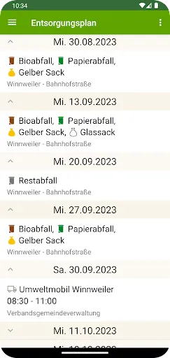 Скриншот 2 — Abfall-App Donnersbergkreis