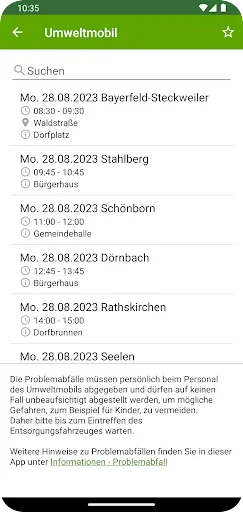 Скриншот 5 — Abfall-App Donnersbergkreis