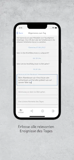 Скриншот 4 — Babyschlaf Protokoll APP