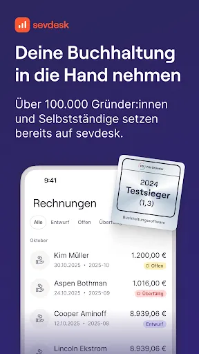Скриншот 1 — sevdesk Buchhaltung & Rechnung