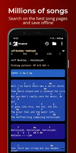 Скриншот 1 — Songbook: Chords, Lyrics, Tabs