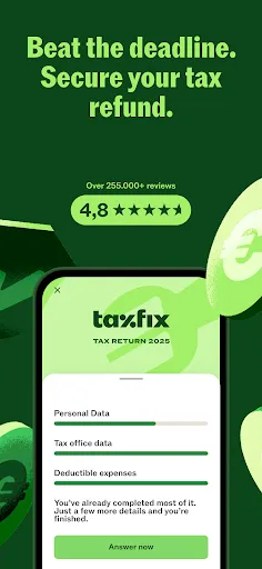 Скриншот 1 — Taxfix: Tax return for Germany