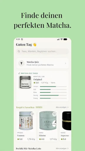 Скриншот 1 — Teeo: Matcha & Tee Tracker