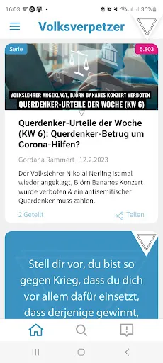 Скриншот 1 — Volksverpetzer-App