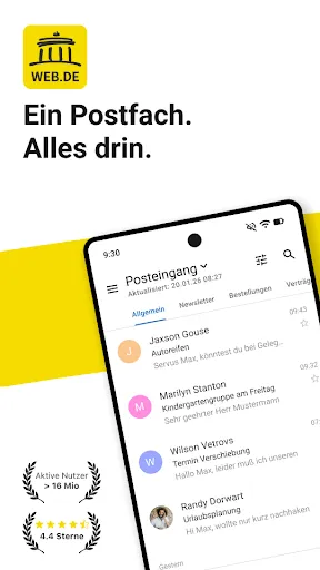 Скриншот 1 — WEB.DE Mail, Cloud & News