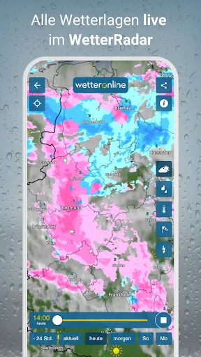 Скриншот 1 — RegenRadar mit Unwetterwarnung