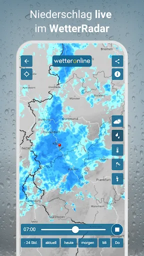 Скриншот 2 — RegenRadar mit Unwetterwarnung