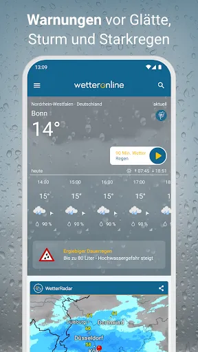 Скриншот 4 — RegenRadar mit Unwetterwarnung