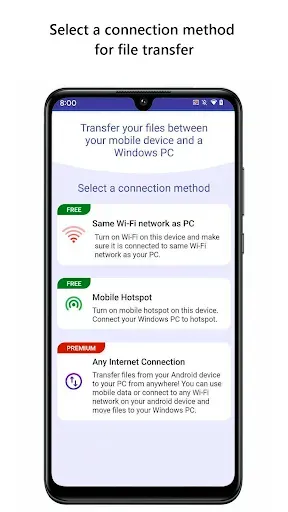 Скриншот 1 — Mobile to PC File Transfer