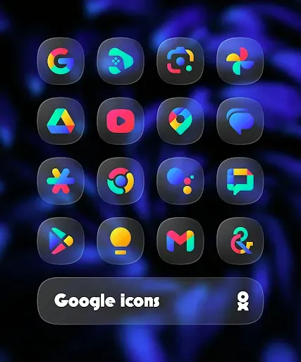 Скриншот 1 — One UI Glass Color Icon Pack