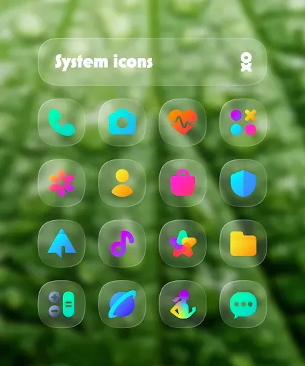 Скриншот 2 — One UI Glass Color Icon Pack