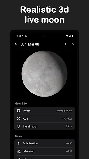 Скриншот 2 — Moon Phase Calendar & Widgets