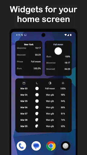 Скриншот 3 — Moon Phase Calendar & Widgets