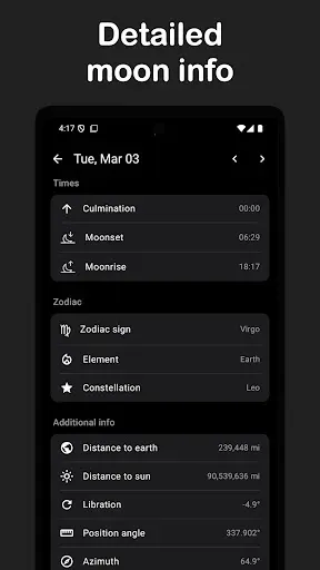 Скриншот 5 — Moon Phase Calendar & Widgets