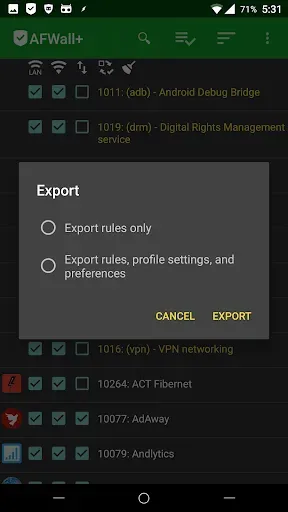 Скриншот 7 — AFWall+ (Android Firewall +)