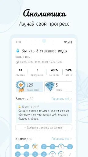 Скриншот 2 — Hizo: Трекер привычек и задач