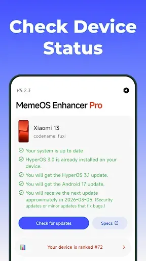 Скриншот 1 — MemeOS Enhancer: for HyperOS
