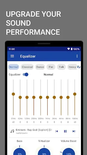 Скриншот 1 — EQ+ Эквалайзер - Усилитель бас