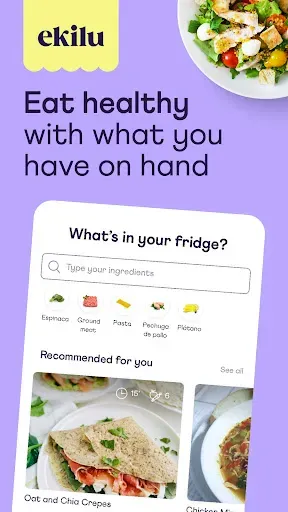 Скриншот 1 — ekilu - healthy recipes & plan