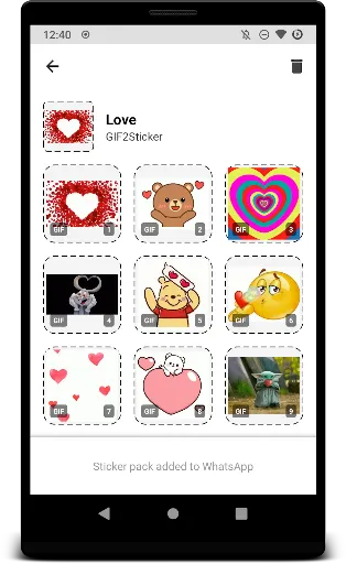 Скриншот 1 — GIF2Sticker Animated Stickers