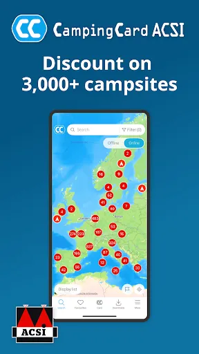 Скриншот 1 — CampingCard ACSI | Camping App
