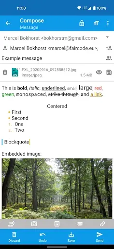 Скриншот 8 — FairEmail, privacy aware email