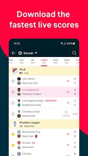 Скриншот 1 — Flashscore: Scores & News