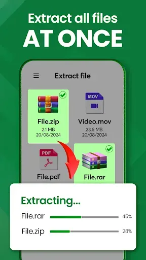 Скриншот 3 — Извлечь Zip, Распаковать