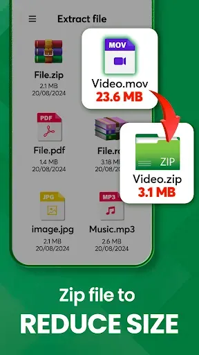 Скриншот 4 — Извлечь Zip, Распаковать