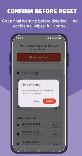 Скриншот 2 — Factory Reset-Format Phone