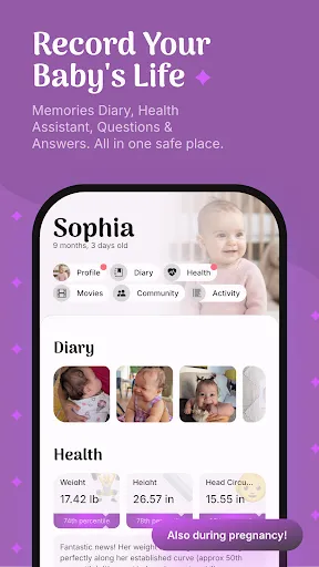 Скриншот 1 — Baby Diary, Videos & Health